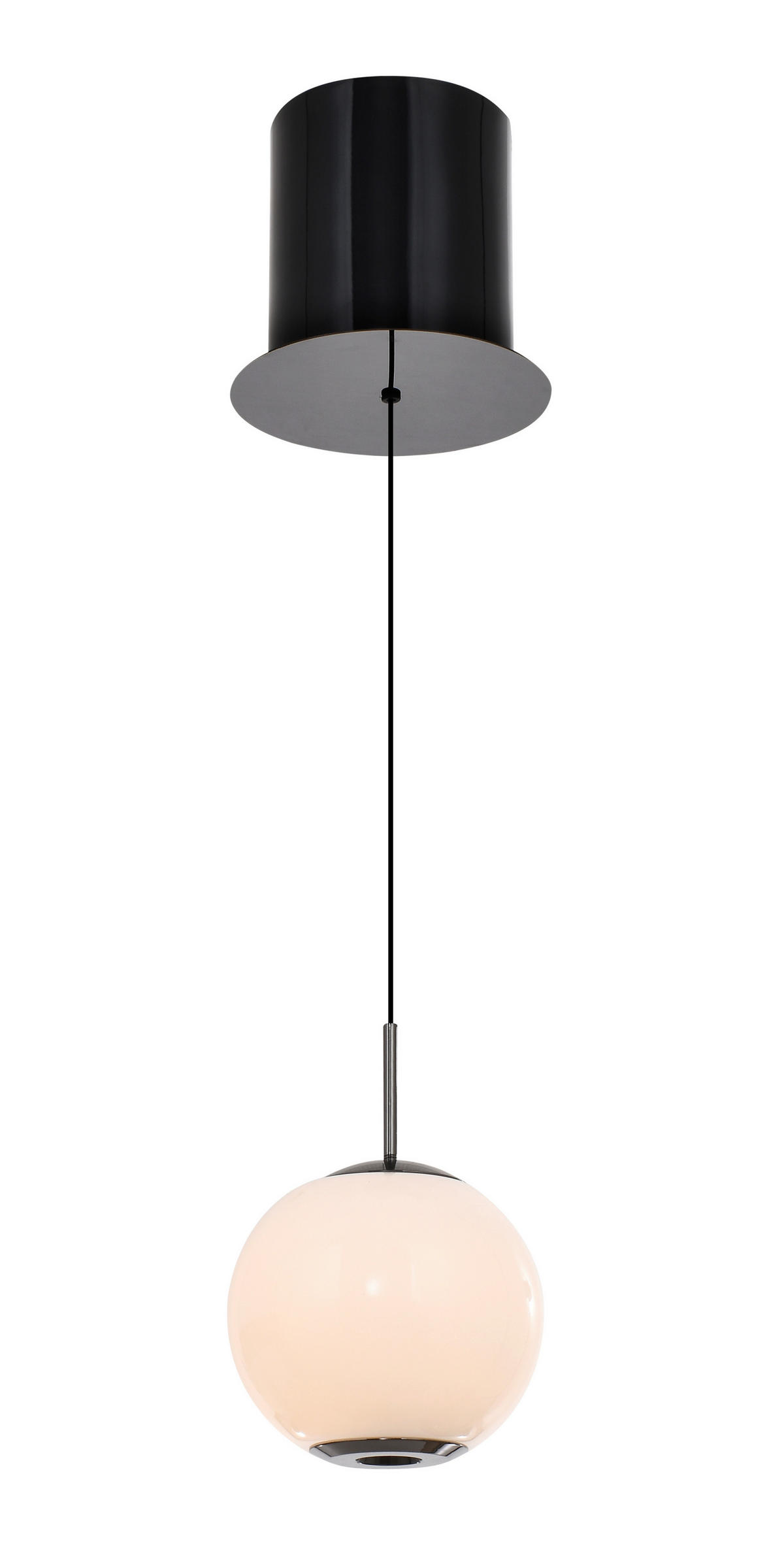 LED-HÄNGELEUCHTE Luberon 12/150/12 cm  - Schwarzchrom, Design, Glas/Kunststoff (12/150/12cm)