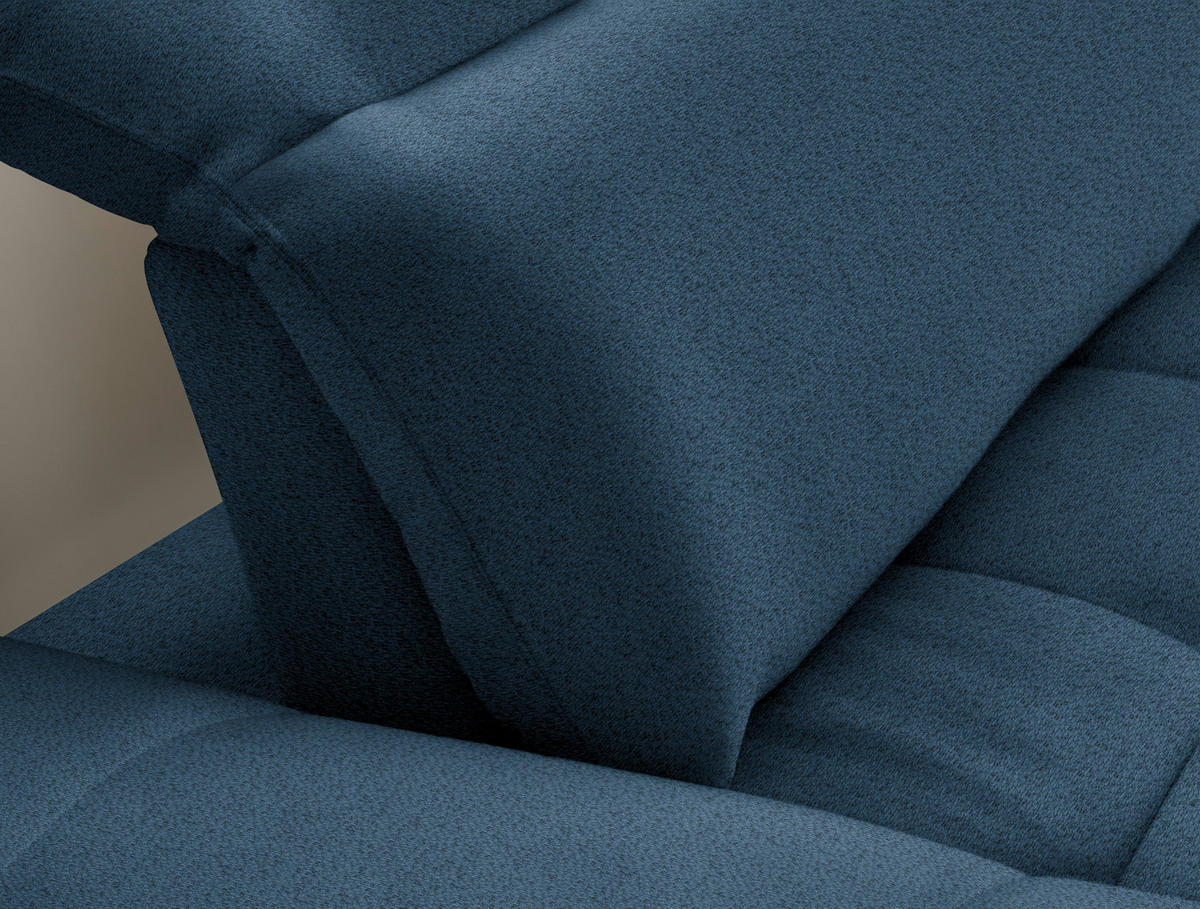 Ecksofa inkl. Funktionen Blau Chenille  - Blau/Schwarz, Design, Textil/Metall (288/179-202cm) - Stylife