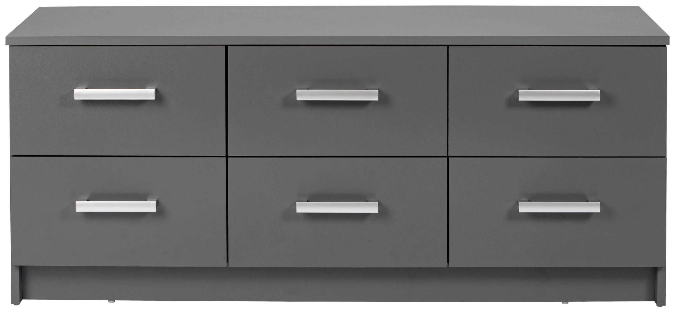 BYRÅ  - grafitfärgad/silver, Basics, metall/trämaterial (121,80/40/50,8cm) - MID.YOU