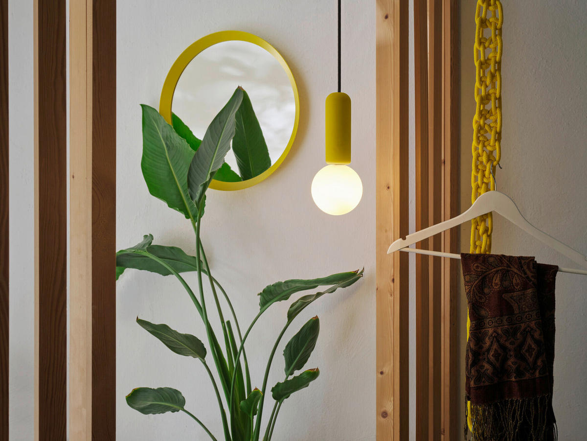 HÄNGELEUCHTE 10/120 cm   - Dunkelgelb, Basics, Stein (10/120cm) - Osram
