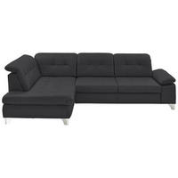 ECKSOFA in Echtleder Anthrazit  - Anthrazit, Basics, Leder/Metall (211/309cm) - Beldomo Speed