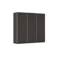 SCHWEBETÜRENSCHRANK 242/223/69 cm,  in Graphitfarben, Alufarben, 3 Tür(en)  - Alufarben/Graphitfarben, Basics, Holzwerkstoff/Metall (242/223/69cm) - Rauch Möbel