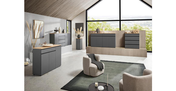 SIDEBOARD  in 180/102/41 cm  - Eichefarben/Anthrazit, Design, Holz/Holzwerkstoff (180/102/41cm) - Dieter Knoll