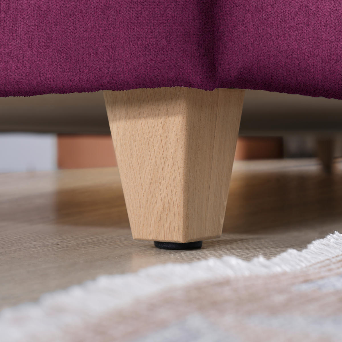 ECKSOFA in Flachgewebe Beere  203/261 cm  - Eichefarben/Beere, KONVENTIONELL, Holz/Textil (203/261cm) - Sedda