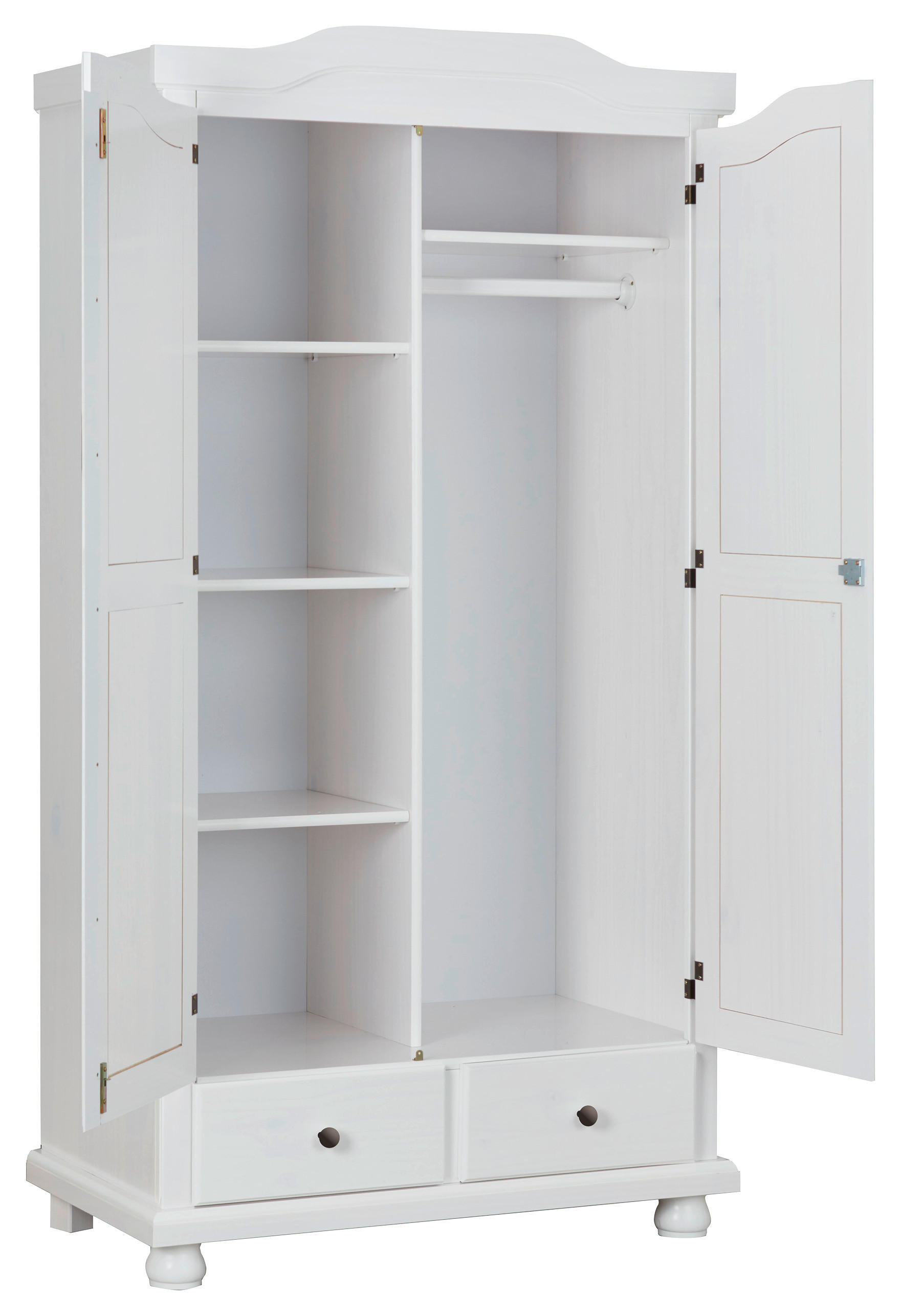 DREHTÜRENSCHRANK 104/198/56 cm 2-türig Weiß  - Weiß, KONVENTIONELL, Holz (104/198/56cm) - Livetastic