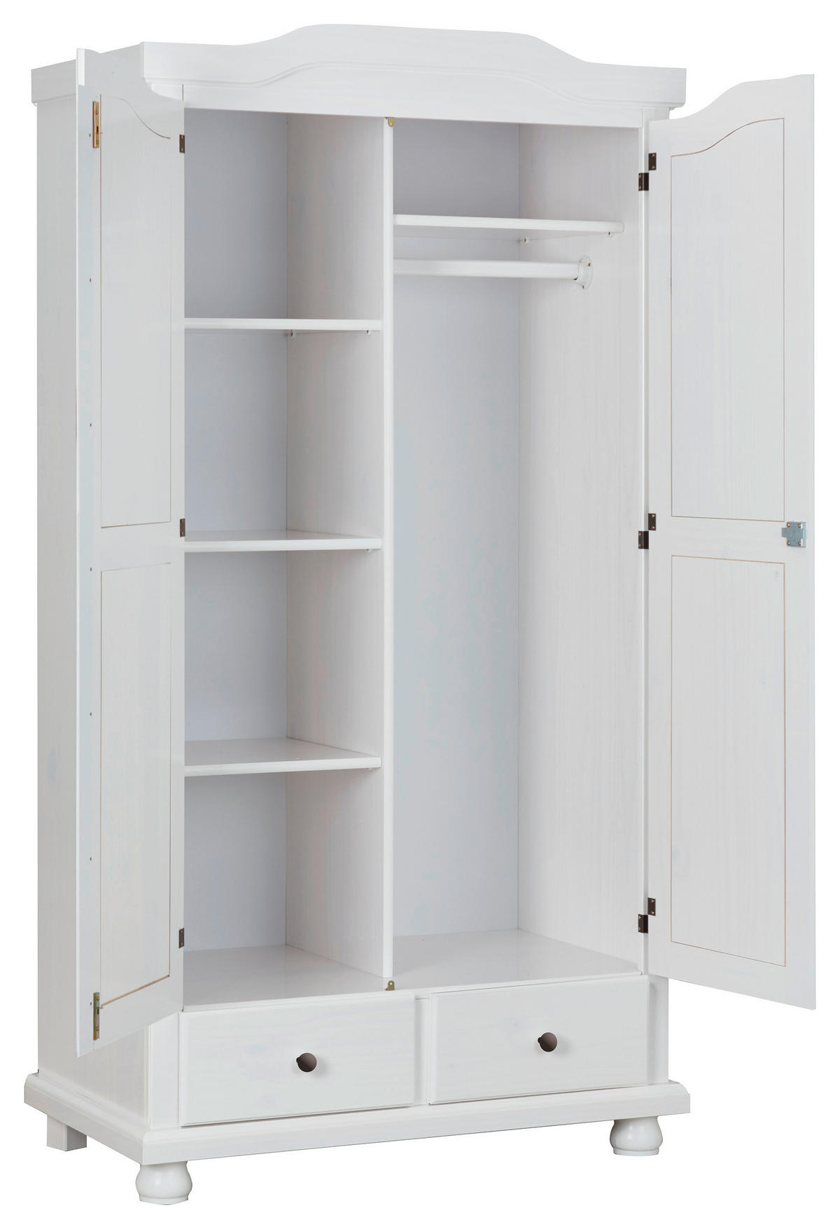 DREHTÜRENSCHRANK 104/198/56 cm 2-türig Weiß  - Weiß, KONVENTIONELL, Holz (104/198/56cm) - Livetastic