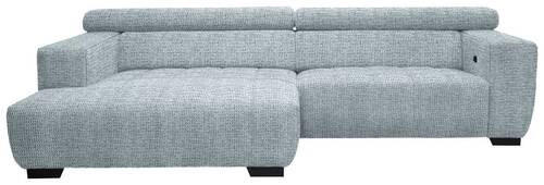 ECKSOFA in Webstoff Türkis  - Türkis/Schwarz, Konventionell, Textil/Metall (182/279cm) - Hom`in