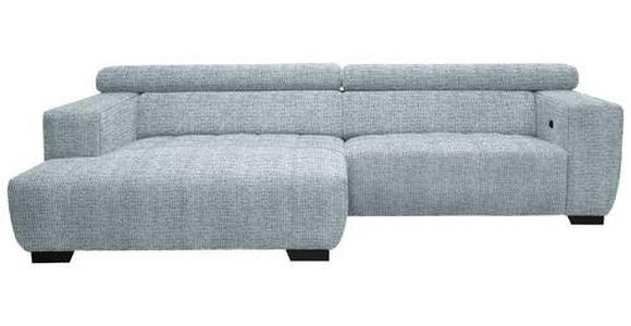 ECKSOFA in Webstoff Türkis  - Türkis/Schwarz, KONVENTIONELL, Textil/Metall (182/279cm) - Hom`in