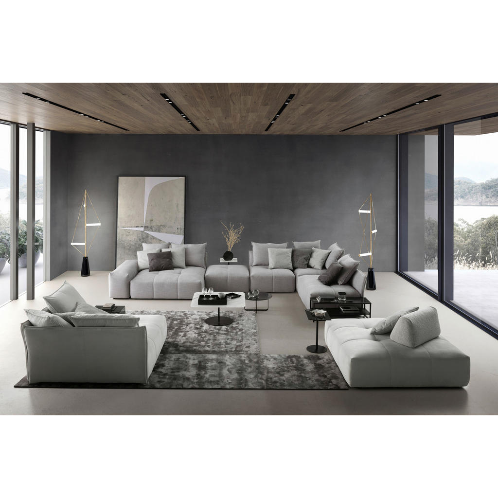 Thumbnail - Designwerk Wohnlandschaft, Silber, Textil, 6-Sitzer, Füllung: Schaumstoff, seitenverkehrt montierbar, U-Form, 493x256 cm...