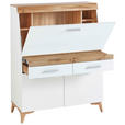 SEKRETÄR  Kabeldurchlass, Stauraum  - Eichefarben/Alufarben, Trend, Holzwerkstoff/Kunststoff (98/124/39,6cm) - Carryhome