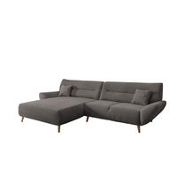 ECKSOFA in Chenille Graubraun  - Wildeiche/Graubraun, Modern, Holz/Textil (166/290cm) - MID.YOU