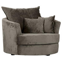 SESSEL in Chenille Dunkelgrau  - Dunkelgrau/Schwarz, Konventionell, Textil/Metall (115/72/115cm) - Carryhome
