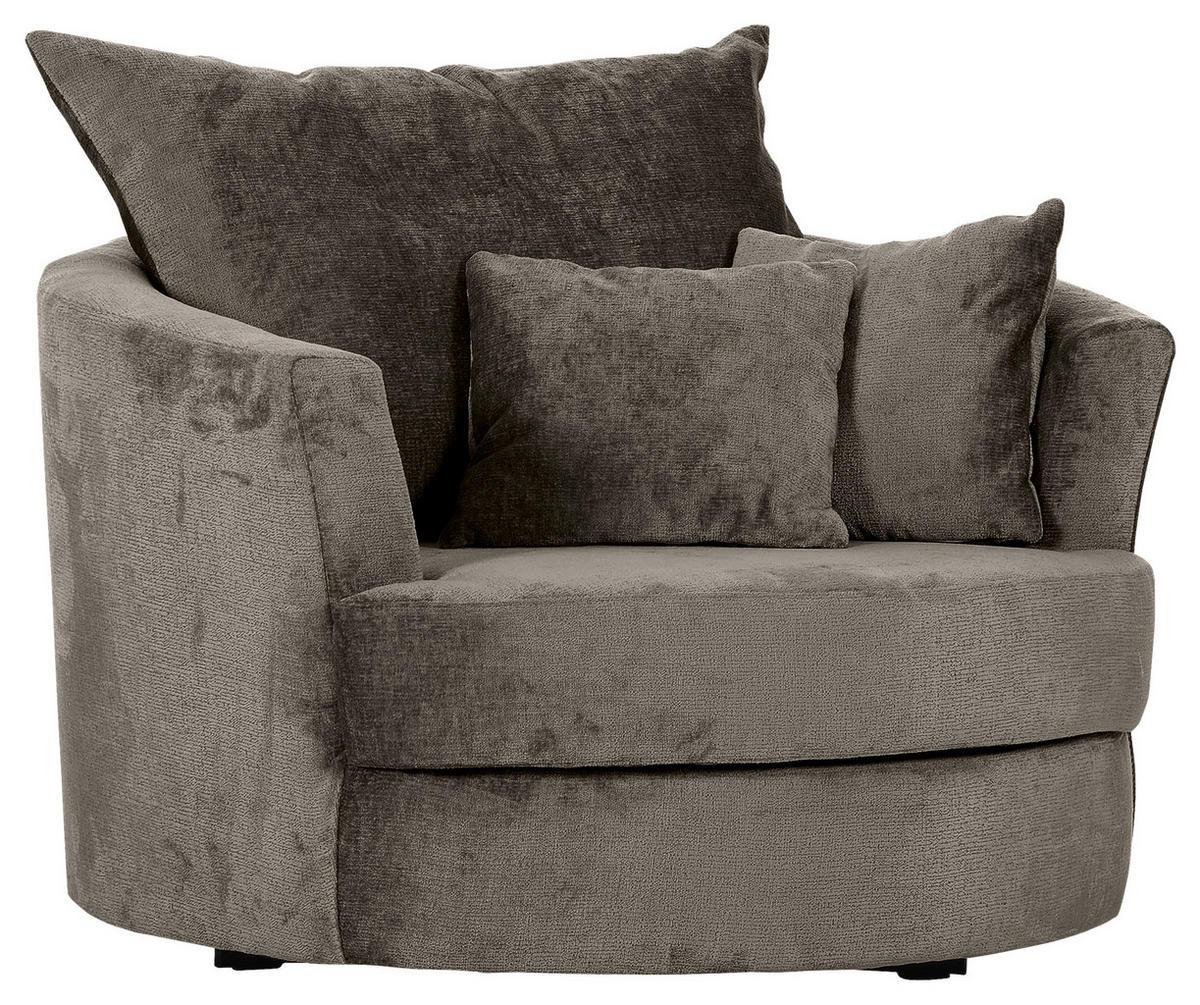 SESSEL in Chenille Dunkelgrau  - Dunkelgrau/Schwarz, Konventionell, Textil/Metall (115/72/115cm) - Carryhome