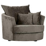 SESSEL Chenille Dunkelgrau    - Dunkelgrau/Schwarz, KONVENTIONELL, Textil/Metall (115/72/115cm) - Carryhome
