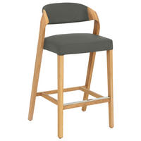 TRESENSTUHL in Grau, Wildeiche  - Wildeiche/Grau, Natur, Leder/Holz (51/93/49cm) - Voglauer