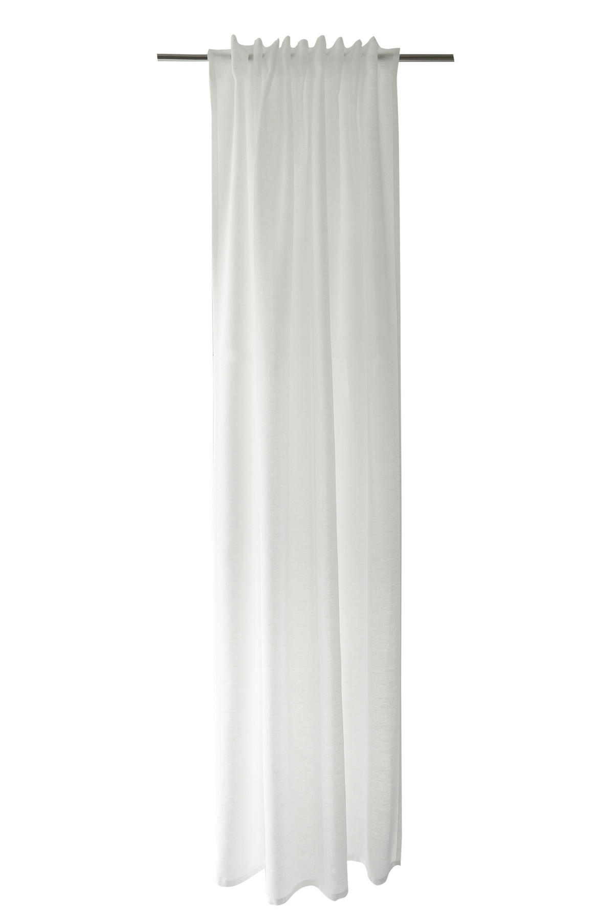 SCHLAUFENVORHANG transparent  - Weiß, Basics, Textil (140/245cm)