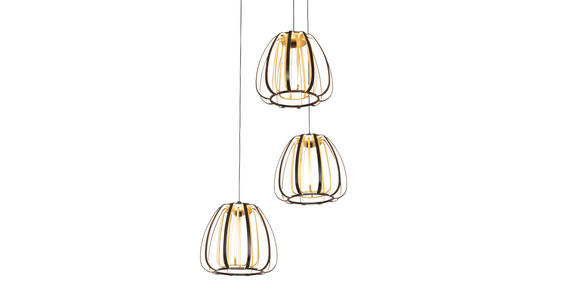 LED-HÄNGELEUCHTE 49/23/150 cm  - Goldfarben/Schwarz, Design, Kunststoff/Metall (49/23/150cm) - Novel