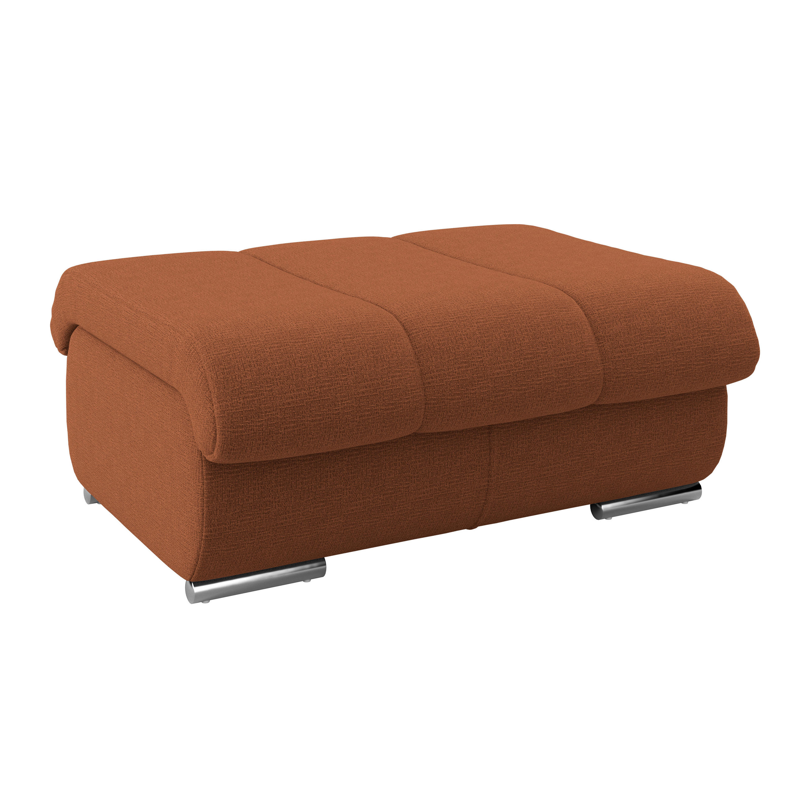 HOCKER Textil Terracotta  - Chromfarben/Terracotta, Modern, Textil/Metall (100/43/80cm) - Livetastic