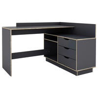 ECKSCHREIBTISCH 129/105/84 cm  in Anthrazit, Eichefarben  - Eichefarben/Anthrazit, LIFESTYLE, Holzwerkstoff (129/105/84cm) - MID.YOU