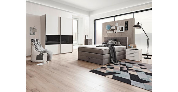 BOXSPRINGBETT 140/200 cm in Grau - Schwarz/Grau, Design, Kunststoff/Textil (140/200cm) - Xora