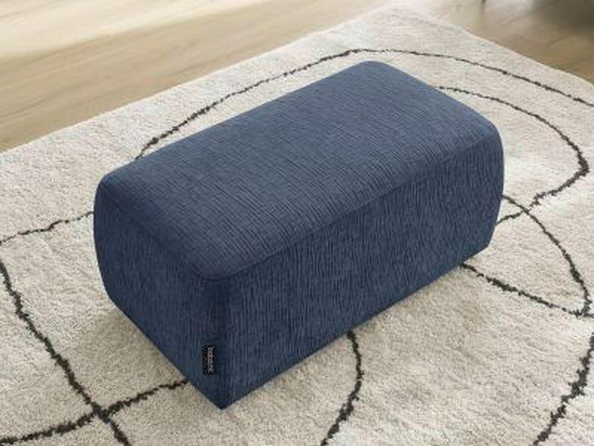 HOCKER ATILLA Struktur Dunkelblau  - Schwarz/Dunkelblau, MODERN, Kunststoff/Textil (92/44/48cm)