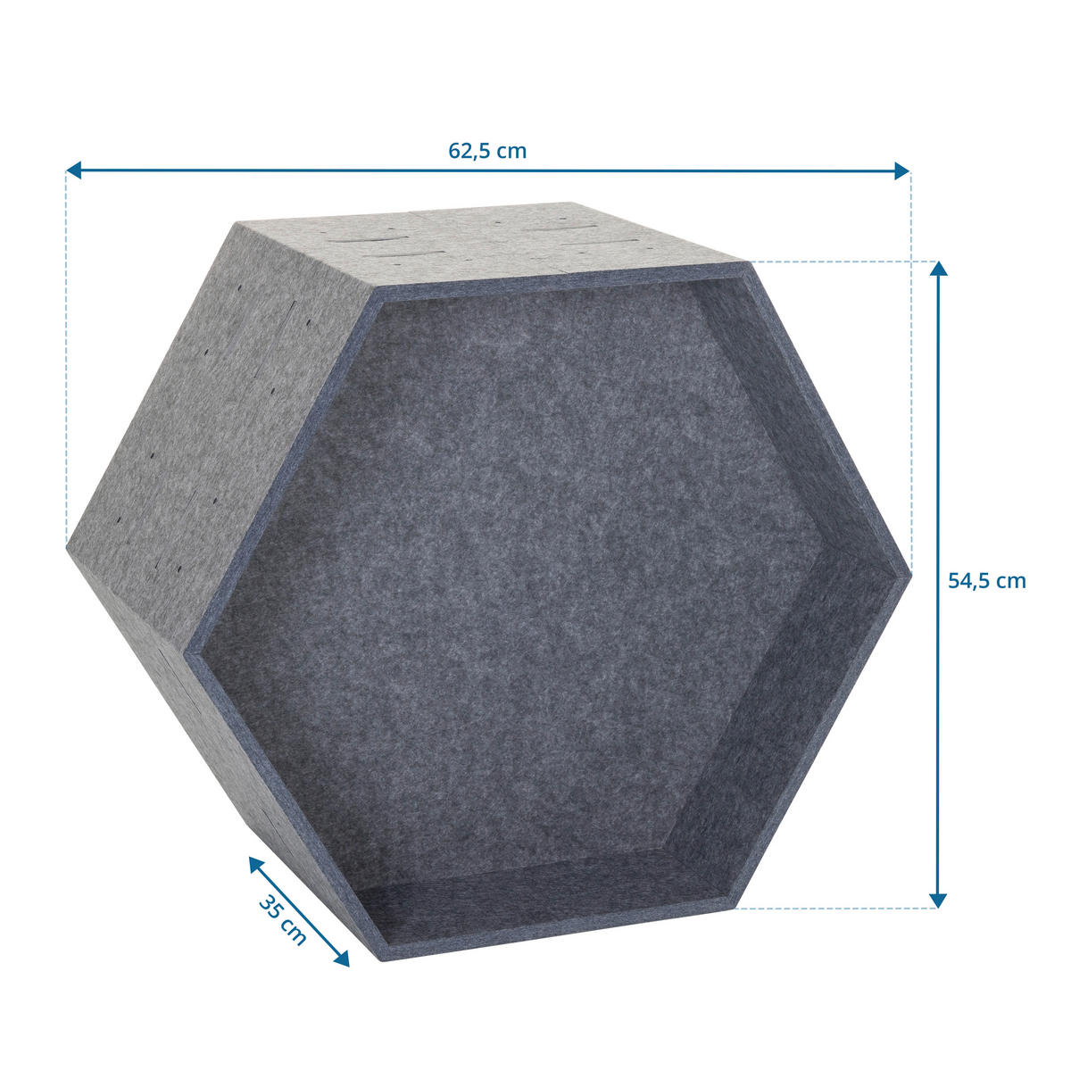 TRENNWAND Textil Grau  - Grau, MODERN, Textil (62,5/54,5/35cm) - MID.YOU