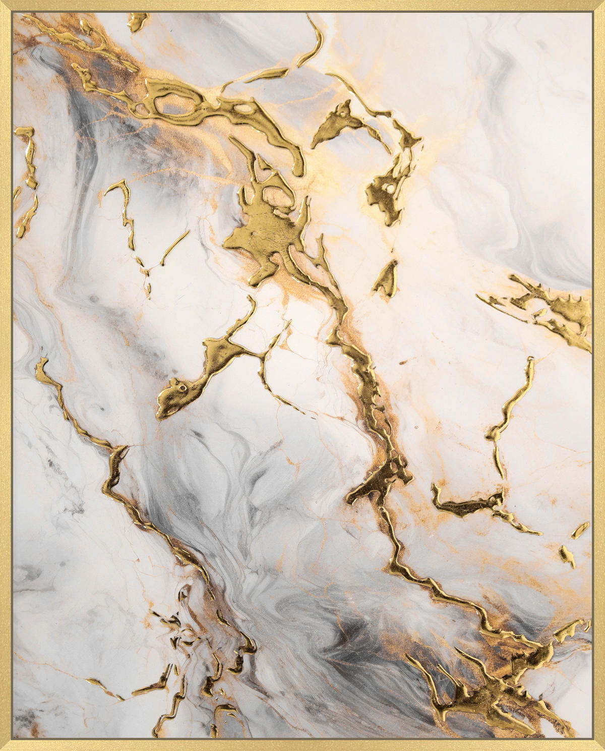 KUNSTDRUCK Abstraktes 40/50 cm  - Goldfarben/Multicolor, Basics, Holzwerkstoff (40/50cm) - Monee