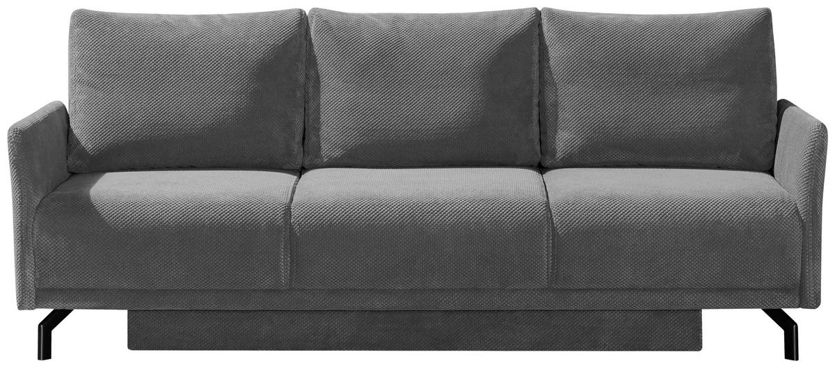 TŘÍMÍSTNÁ POHOVKA, dřevo, kov, textil, tmavě šedá - černá/tmavě šedá, Moderní, kov/dřevo (214/86/92cm) - Novel