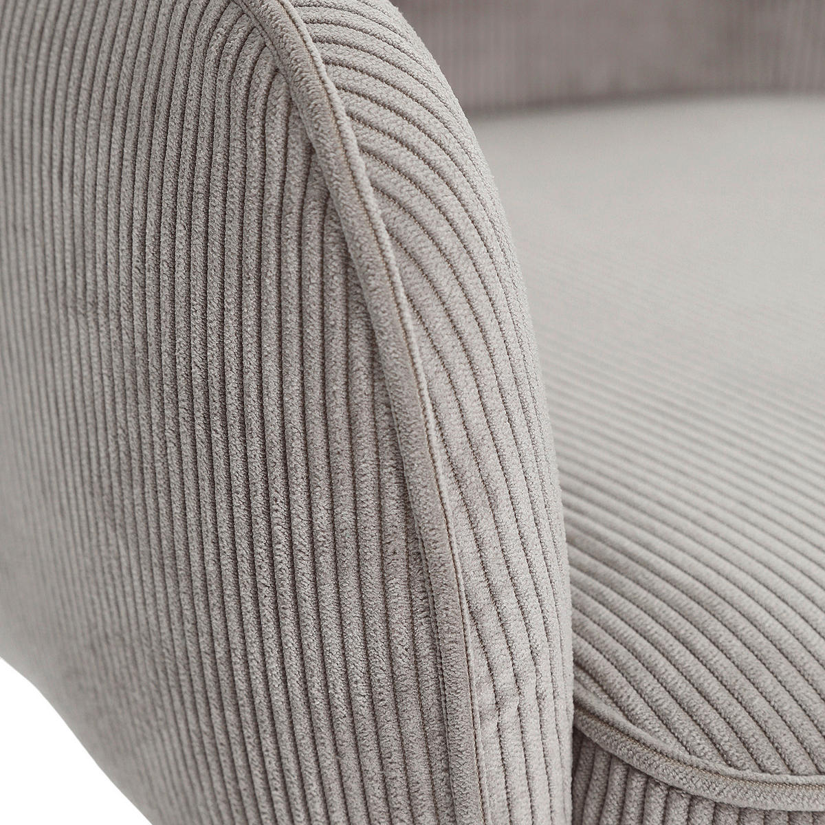 ARMLEHNSTUHL  Stoffauswahl, Sitzfläche 360° drehbar, automatische Rückholfunktion Cord  - Taupe/Schwarz, Design, Textil/Metall (60/95/62cm) - Novel