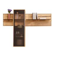 HÄNGEVITRINE in Braun, Schwarz, Eichefarben   - Eichefarben/Schwarz, Natur, Glas/Holz (175/130/30cm) - Waldwelt