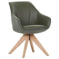 ŽIDLE S PODRUČKAMI, žinylka, vzhled kůže, olivově zelená - barvy dubu/olivově zelená, Konvenční, dřevo/textil (60/83/65cm) - Landscape