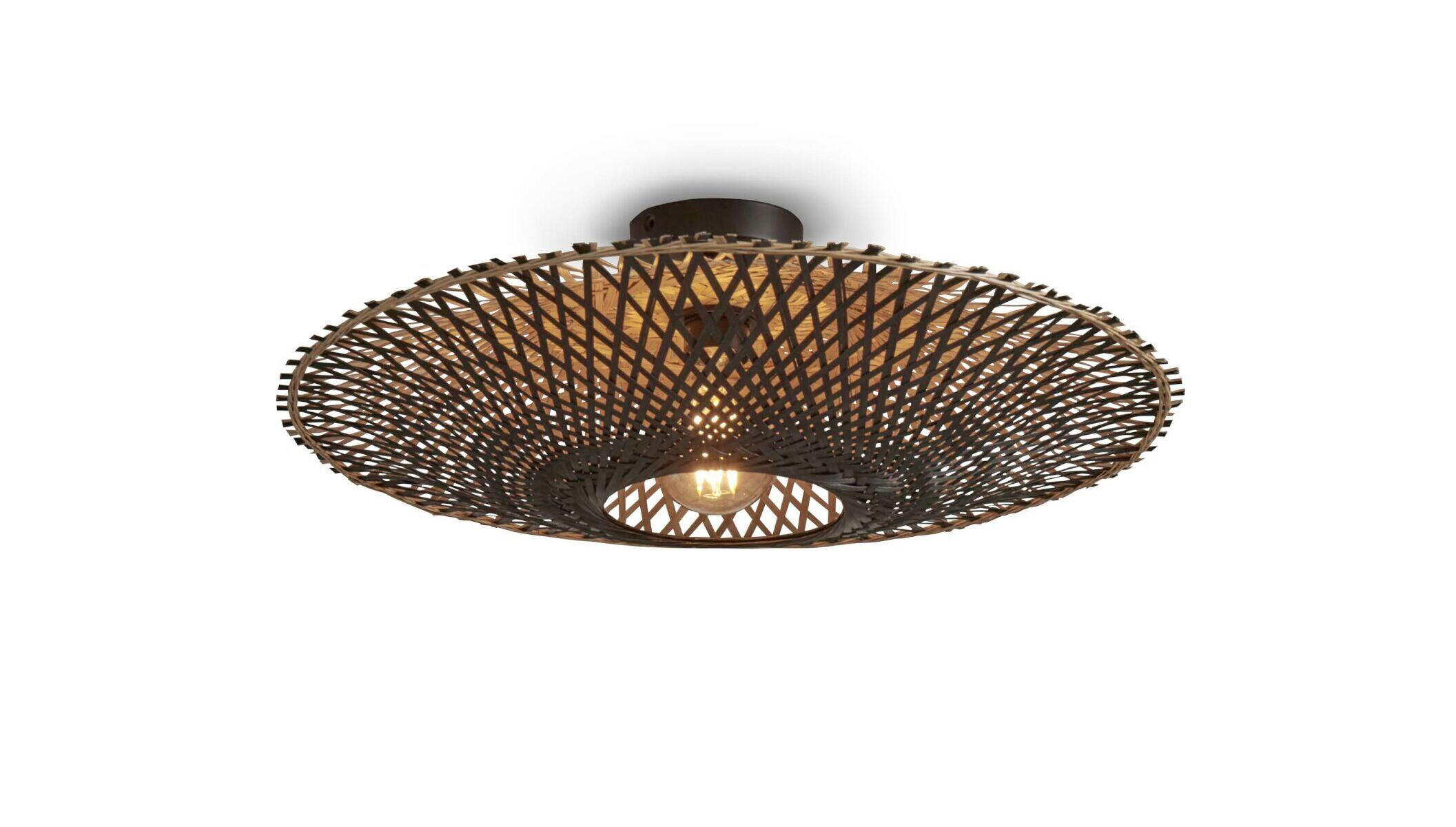 DECKENLEUCHTE  60/15 cm    - Schwarz/Naturfarben, Trend (60/15cm) - Good & Mojo