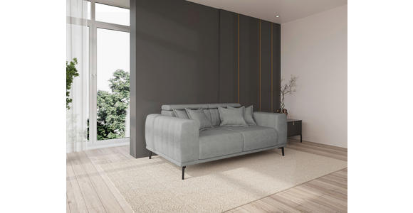 2-SITZER-SOFA  in Webstoff Grau  - Schwarz/Grau, KONVENTIONELL, Textil/Metall (200/80/113cm) - Carryhome