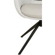ARMLEHNSTUHL  in Eisen Leinenoptik Echtleder pigmentiert  - Beige/Schwarz, Design, Leder/Textil (60/80,5/62cm) - Novel