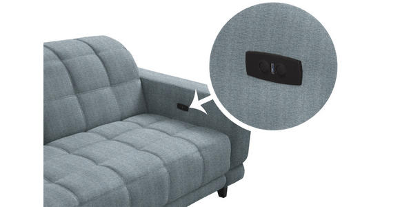 ECKSOFA  in Webstoff Hellblau  216/302 cm  - Schwarz/Hellblau, Design, Holz/Textil (216/302cm) - Xora