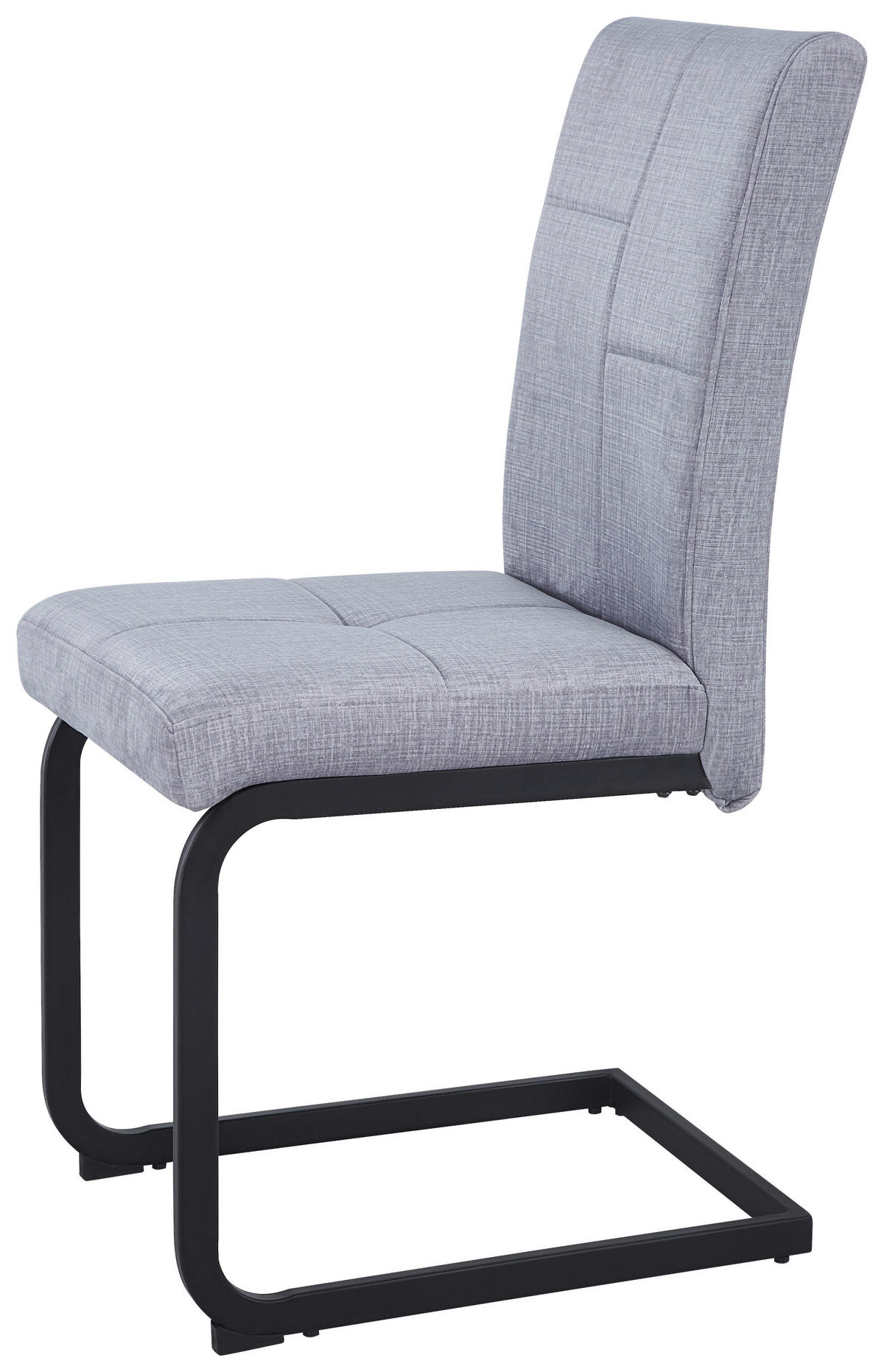 SCHWINGSTUHL  in Eisen Leinenoptik  - Hellgrau/Schwarz, KONVENTIONELL, Textil/Metall (41/98/55cm) - MID.YOU