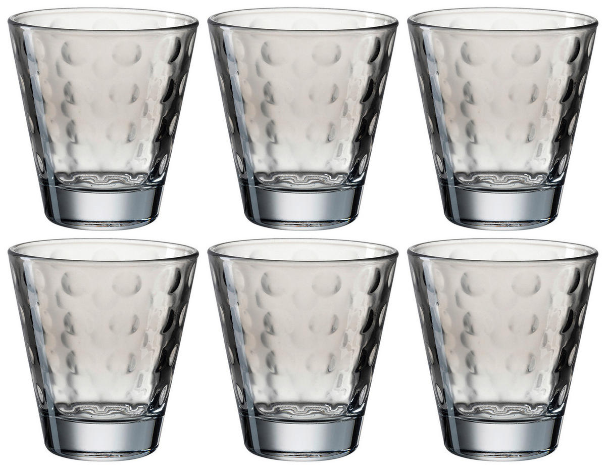 WHISKY-GLÄSERSET 215,00 ml 6-teilig  - Grau, Design, Glas (8,50/9,00/8,50cm) - Leonardo