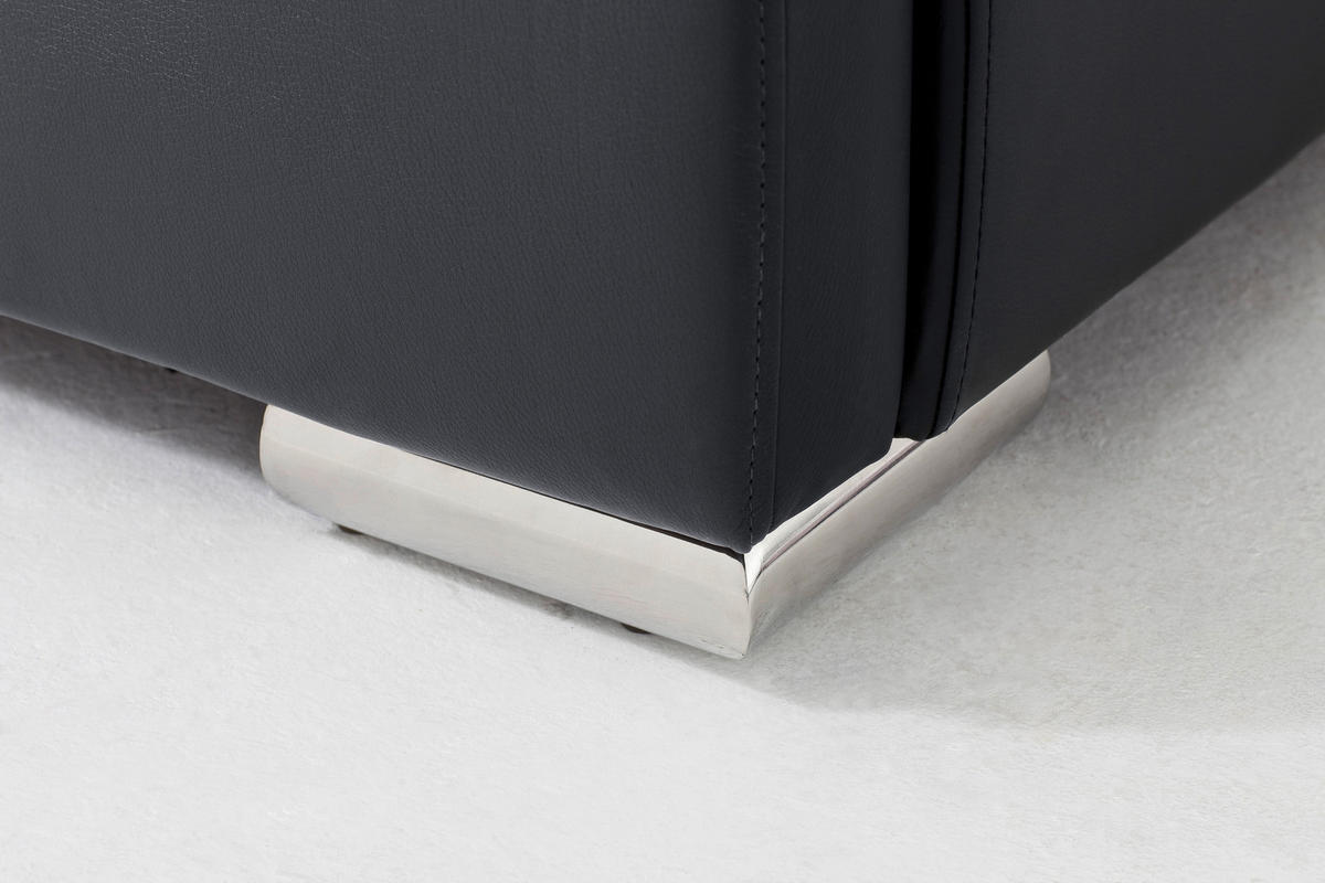 POLSTERBETT Lattenrost, Bettkasten Schwarz 180/200 cm  - Chromfarben/Schwarz, Design, Holz/Textil (180/200cm) - Livetastic