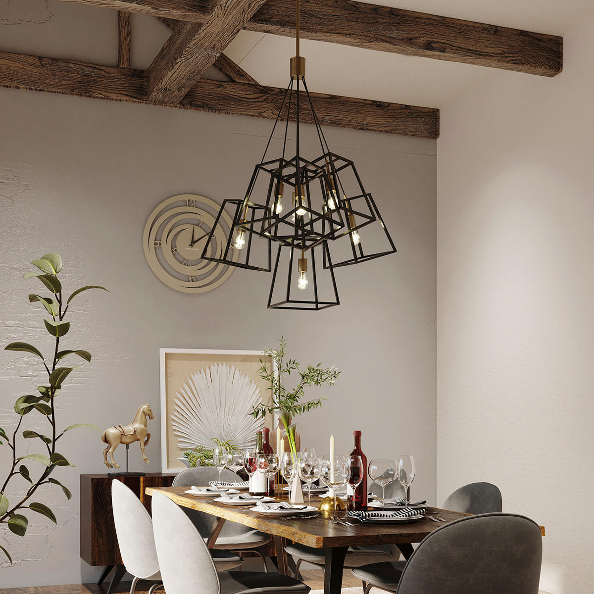 VISEČA SVETILKA  Elstead Fulton      70.3/124.8 cm      E27 - zlate barve/črna, Konvencionalno, kovina (70.3/124.8cm) - Elstead Lighting