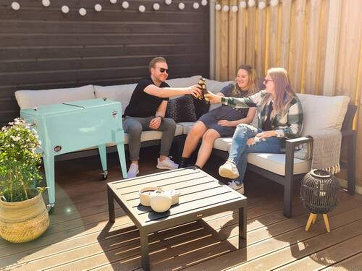 KÜHLBOX RETRO KÜHLER Mintgrün 76 l  - Mintgrün, KONVENTIONELL, Metall (43,00/89,00/92,00cm) - Ambia Garden