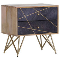 KOMMODE , 60/60/40 cm, 2 Schublade(n)  - Dunkelgrau/Messingfarben, Design, Holz/Holzwerkstoff (60/60/40cm) - Landscape
