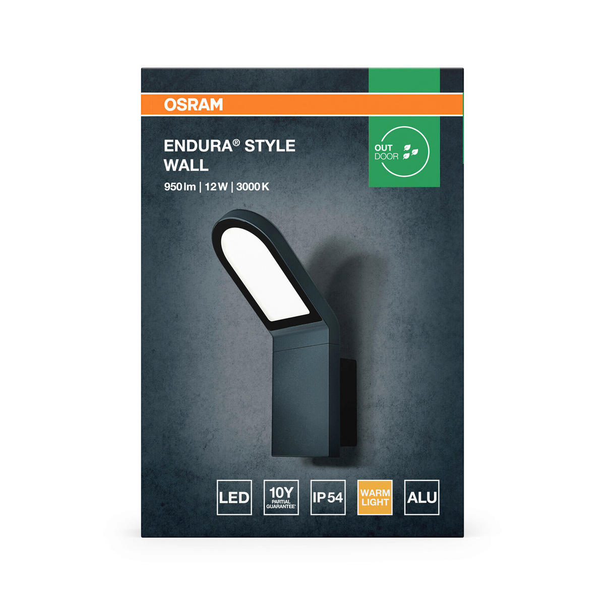 LED-AUßENLEUCHTE 16,8/10/27,3 cm   - Dunkelgrau, Basics, Glas/Metall (16,8/10/27,3cm) - Osram