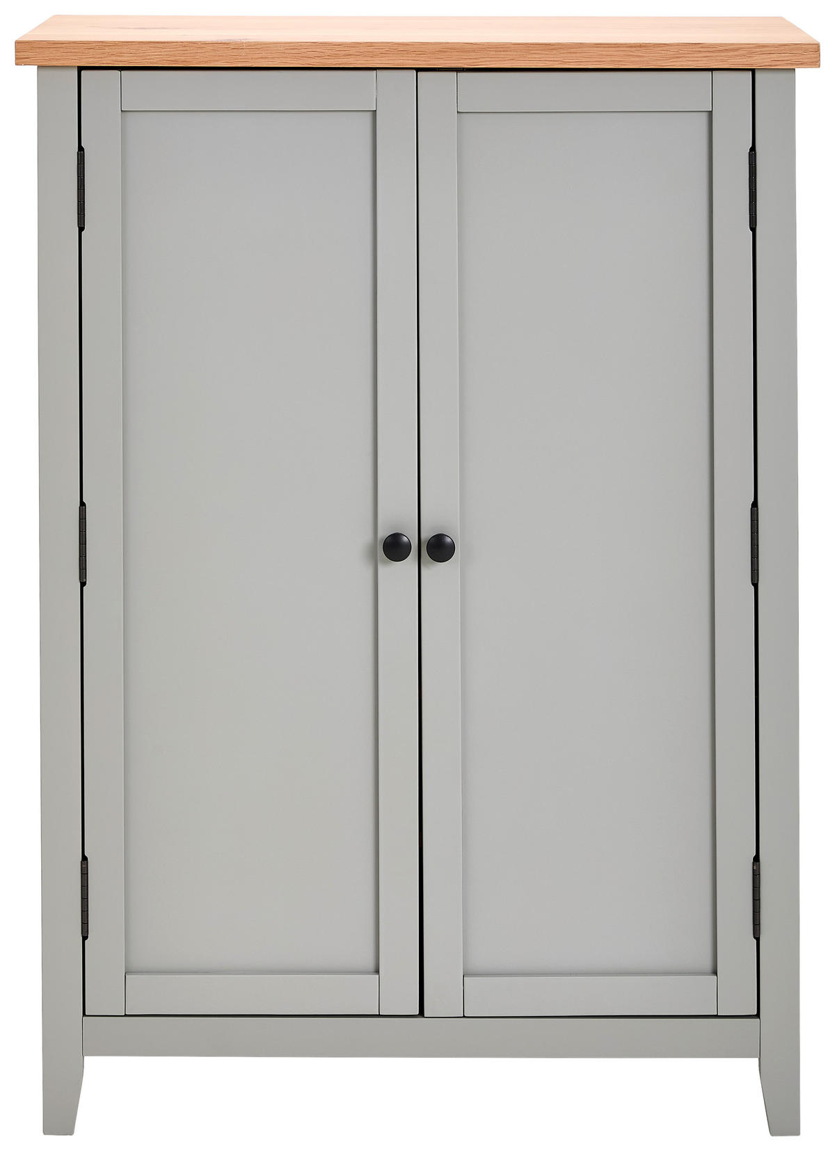 OMARA ZA ČEVLJE furnirano, masivno siva, naravne barve - srebrne barve/siva, Trendi, kovina/leseni material (80/110/38cm) - MID.YOU