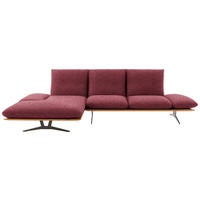 ECKSOFA Flachgewebe Rot  - Rot/Schwarz, Design, Holz/Textil (159/314cm) - Dieter Knoll