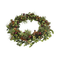 KRANZ - Rot/Naturfarben, Basics, Naturmaterialien/Kunststoff (35/6,5cm) - Eglo
