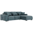 ECKSOFA Blau Chenille  - Blau/Grau, KONVENTIONELL, Kunststoff/Textil (293/205cm) - Carryhome