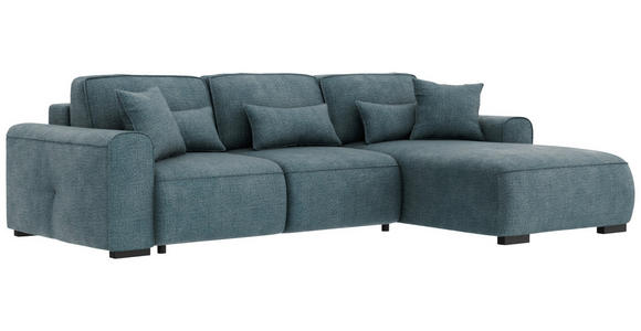 ECKSOFA Blau Chenille  - Blau/Grau, KONVENTIONELL, Kunststoff/Textil (293/205cm) - Carryhome