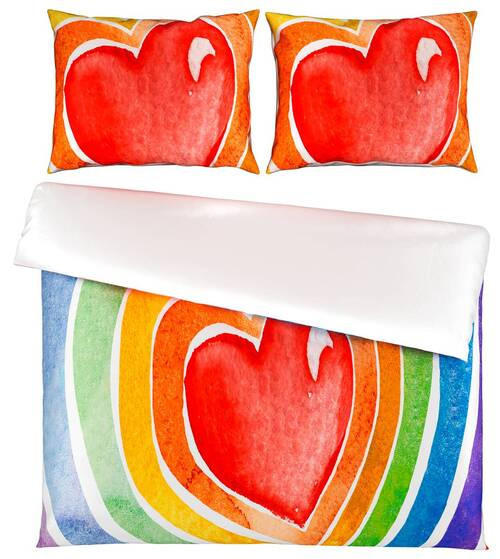 POSTELJINA S DVA LICA 220/240 cm  HEART  - višebojno, Konvencionalno, tekstil (220/240cm) - Esposa