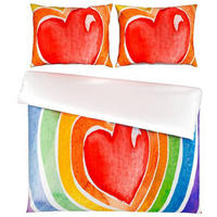 OBOJESTRANSKA POSTELJNINA HEART 220/240 cm saten večbarvno  - večbarvno, Konvencionalno, tekstil (220/240cm) - Esposa