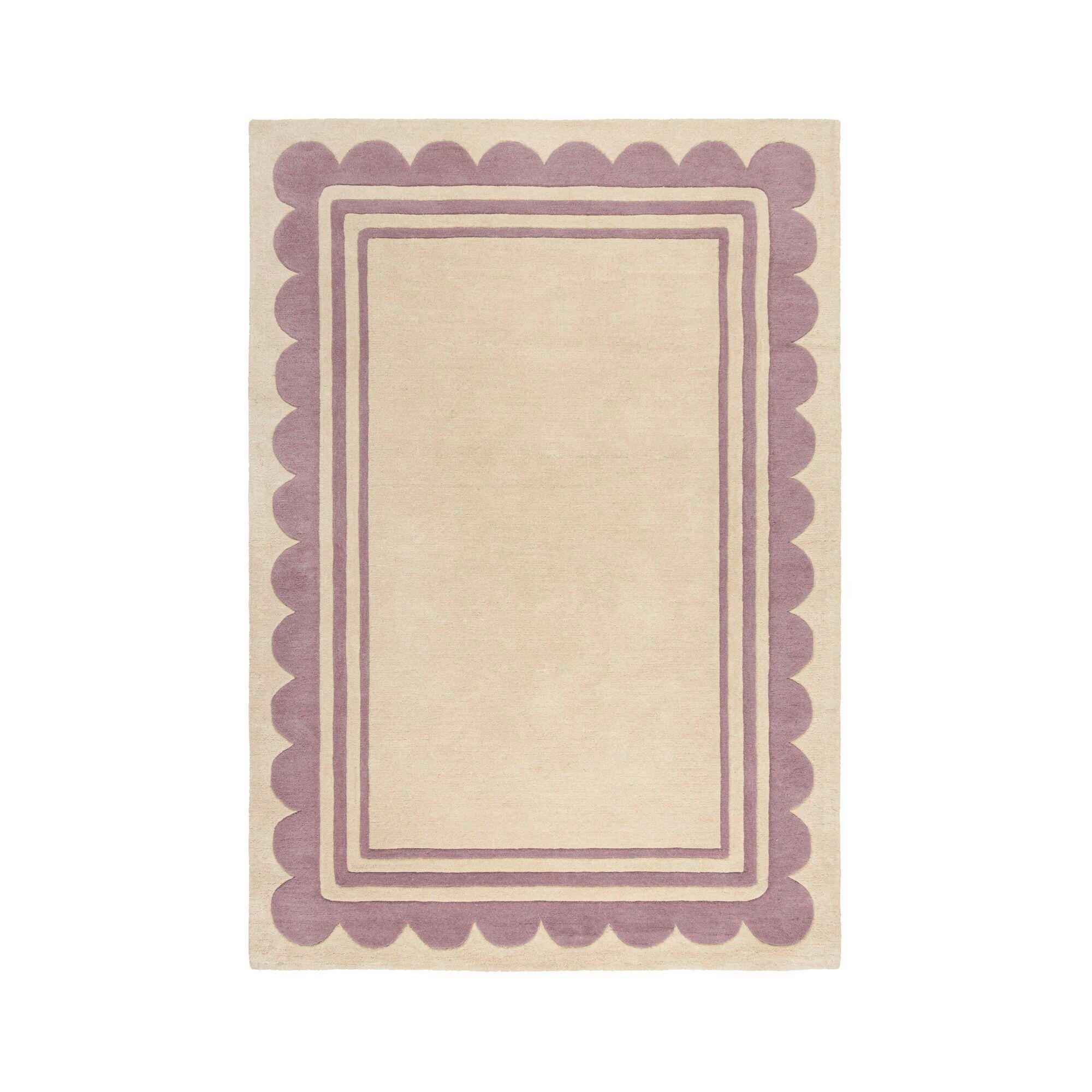Flair Rugs Handwebteppich Lois Lila, Beige 160x230 cm